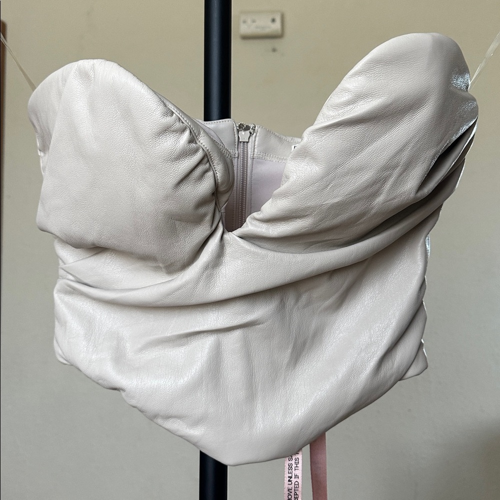 BNWT House of CB Cream Strapless Sweetheart Corset Crop Top - Picture 4 of 10